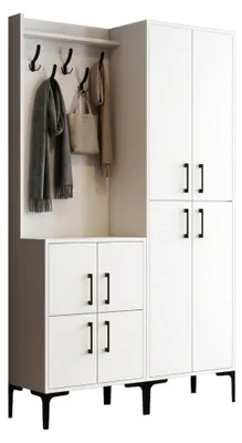 Produktbild von Fondra - Garderobenmöbel, 120x35x200h cm Weiß, Kleiderständer