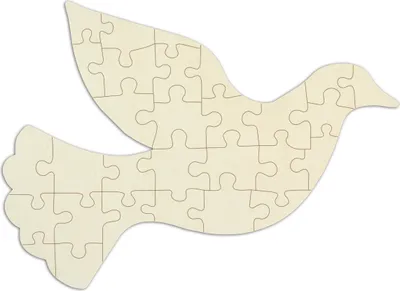 Produktbild von Personalisierbares Blanko-Holzpuzzle „Taube“, zum bemalen und verzieren – 29 Teile, ca. 29 x 20 cm, leeres Puzzle aus Schichtholz, inkl. Puzzlevorlage