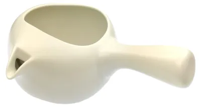 Japanische Kyusu-Teekanne 350 ml, Keramik, mit Teesieb, weiß