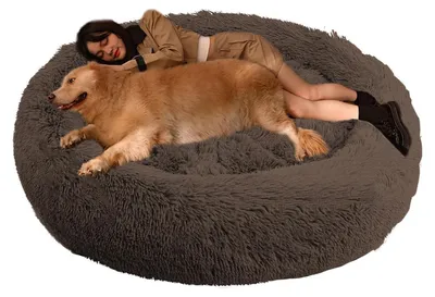 Immagine prodotto di Cuccia ortopedica per cani e gatti, forma circolare, diametro 120 cm, colore marrone
