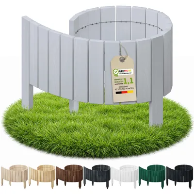 Produktbild von Floranica Flexible Beeteinfassung 40 x 100 cm Silver Rasenkante Beetumrandung Gartenzaun Steckzaun Holzzaun Rollboarder