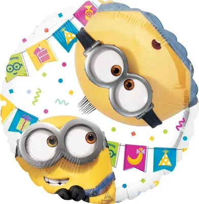Produktbild von Runder Minions-Folienballon, Standard, 43 cm