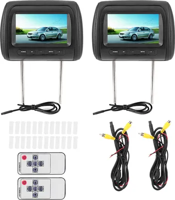 Immagine prodotto di 2 schermi video LCD da 7 pollici con controllo wireless e poggiatesta regolabile, colore nero