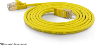 Produktbild von Wantec Patchkabel SSTP CAT7 Ste. CAT6a d=4mm  1,50m  gelb
