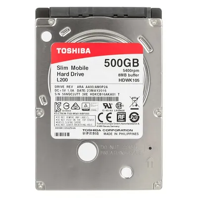 Immagine prodotto di Toshiba L200 Laptop PC - Disco rigido - 500 GB - interno - 2,5" (6,4 cm) - SATA 3Gb/s - 5400 rpm - Buffer: 8 MB