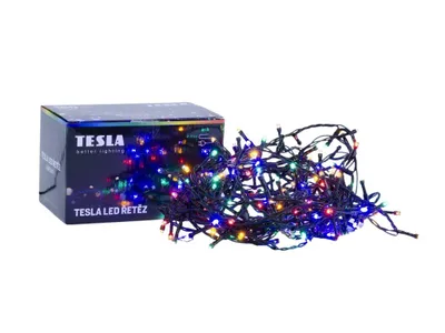 Obrázek produktu pro Tesla - dekorativní řetěz, barevný RGYB, 160LED, 8m + 5m kabel, 230V, 8 funkcí, IP44