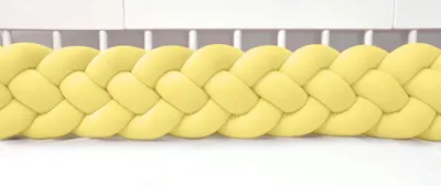Produktbild von Bettschlange 4-strängig geflochten Velours 400 cm – Gelb | Bettumrandung Babybett Nestchen | Letino