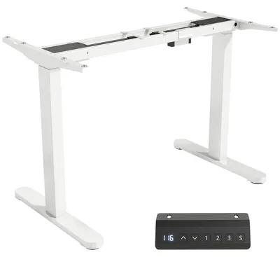 Produktbild von Elektrisches Schreibtischgestell, höhenverstellbar, mit Speicherfunktion, Stahl, Weiß