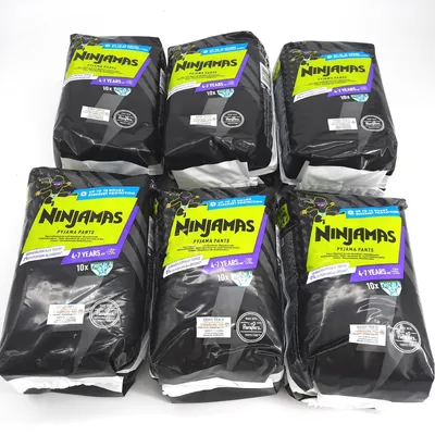 Obrázek produktu pro NINJAMAS Kalhotky plenkové Pyjama Pants Kosmické lodě, 60 ks, 7 let, 17kg-30kg