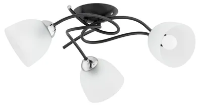 Zdjęcie produktu dla Lampa sufitowa VERWIL czarno-biała-chromowana 3xE27x15W metal wym:21,5x56x56cm IP20 Alfa