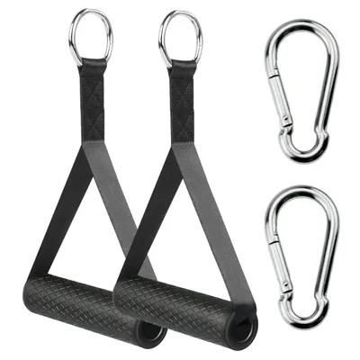 Produktbild von Griffe für Fitnessbänder, Widerstandsbänder, Krafttraining, Set 2 mit Karabinern, KI-generiertes Bild