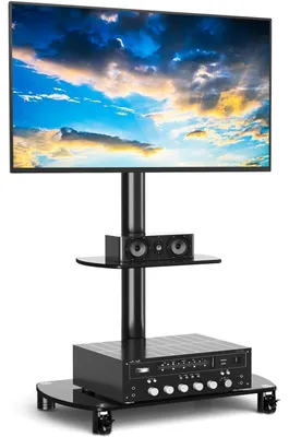 Image de Support TV mobile, pivotant, réglable en hauteur, pour écrans de 32 à 70 pouces