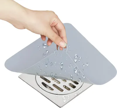 Obrázek produktu pro Kryt sprchové hlavice – sada 2 kusů – Silikonové, bez zápachu, krytky pro odtoky v koupelně a kuchyni (šedé)