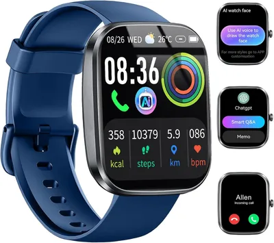 Produktbild von Smartwatch für Damen und Herren mit Bluetooth-Telefonie, 1,91 Zoll HD Display, 110+ Sportmodi, Herz- & Schlaftracking, IP68
