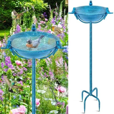 Zdjęcie produktu dla Kąpieliska dla ptaków do ogrodu - Przyjazne dla zwierząt dekoracje - Basen z wodą dla ptaków - Wysokość 120 cm - Średnica 26 cm - Wolnostojące kąpielisko dla ptaków