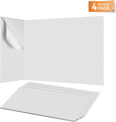 Obrázok produktu pre XMTECH sada 4 samolepiacich akustických panelov 120x60x0,9 cm - zvukovoizolačné panely na steny a stropy, biele