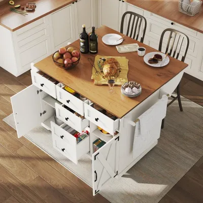 Produktbild von Kücheninsel – Servierwagen – Rollwagen – Werkwagen – Buffetwagen – Ausklappbare Seitentafel – Mobil mit Rollen