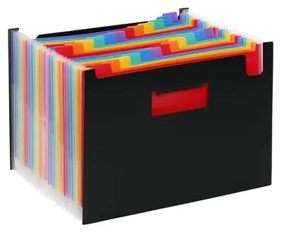 Harmonikový zakladač, PP, 24 priehradiek, VIQUEL "Rainbow Class", čierny