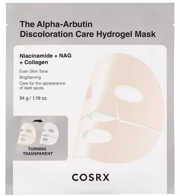 Zdjęcie produktu dla COSRX The Alpha-Arbutin Discoloration Care Hydrogel Mask 34 g rozjaśniająca maska hydrożelowa