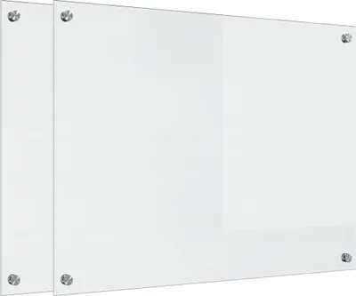 Immagine prodotto di vidaXL Pannello da cucina, 2 pezzi, trasparente, 80 x 60 cm, vetro temperato