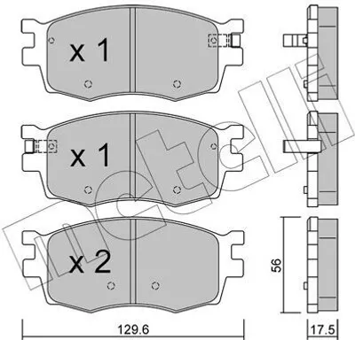 Produktbild von METELLI Bremsbeläge Satz Vorne Bremsklötze für HYUNDAI i20 (PB, PBT) 22-0724-0