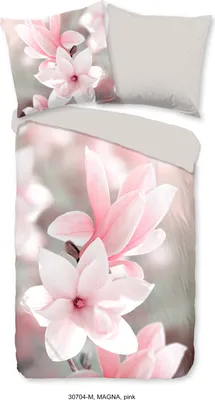 Produktbild von Muller Textil, Bettwäsche, 100% Mikrofaser, 135x200 cm, Blumen Pink, mit Reißverschluss, pflegeleicht, hautfreundlich, ganzjährig, 2-teilig