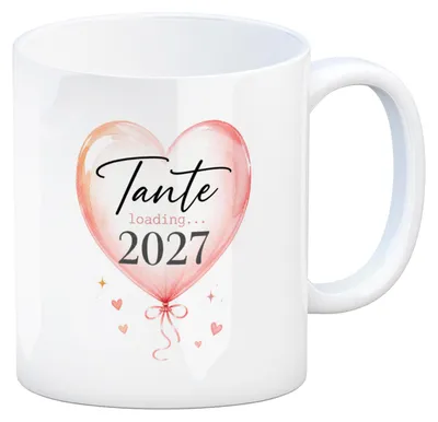 Produktbild von Kaffeebecher Tante loading 2027 - Kaffeetasse mit rosa Herz Mit Spruch: Tante