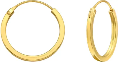 Produktbild von Creolen Ohrringe 925 Sterling Silber flach gelbvergoldet 12-25mm Größe - 18 mm
