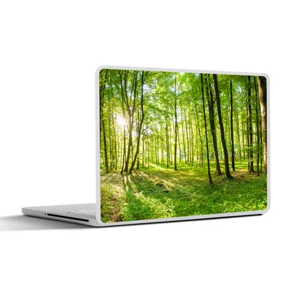 Produktbild von MuchoWow® Laptop Aufkleber Sticker Cover Natur - Bäume - Wald - Grün - Sonnenlicht 31x22.5 cm - Laptop-Deko