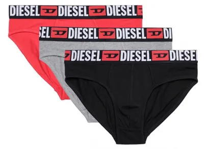 Obrázok produktu pre Pánske nohavičky DIESEL, 3-pack - UMBR-ANDRETHREEPACK, nohavičky, bavlnený elastický materiál, čierna/sivá/červená XL