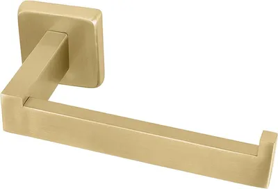 Produktbild von Toilettenpapierhalter aus gebürstetem Messing, Toilettenpapierrollenhalter aus Edelstahl für Bad und Küche (quadratisch)