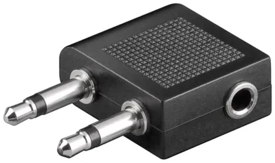 Immagine prodotto di goobay 2 x 3,5 mm MonoStecker/3,5 mm StereoBuchse Flugzeugadapter (Bulk)