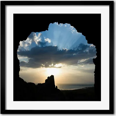 Produktbild von Bild - 50 cm x 50 cm - MDF - Rahmen, Wandkunst - Sonnenuntergang