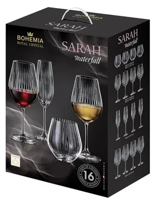 Produktbild von Bohemia Sarah Waterfall Gläser Set 16-teilig Kristallglas