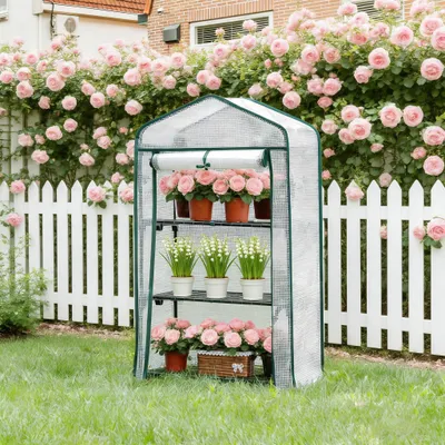 Imagen del producto de Protección de cultivos, invernadero para exteriores, invernadero con puerta enrollable, invernadero para terraza