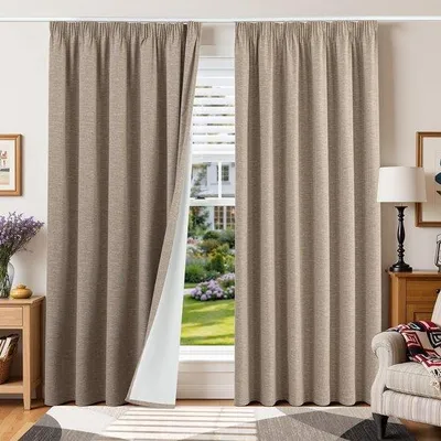 Productafbeelding van Verduisterend gordijn 200x245 - linnen - thermisch isolerend - voor slaapkamer