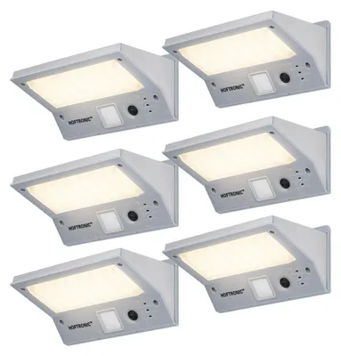 Image de HOFTRONIC - Applique murale solaire 2W LED détecteur mouvement 3000K IP65 Noir 6 pièces