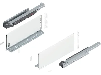Produktbild von Blum Legrabox pure H C Schubladenschienen Set | 1 Paar, 40kg 450mm | Tip On Vollauszug, seidenweiß