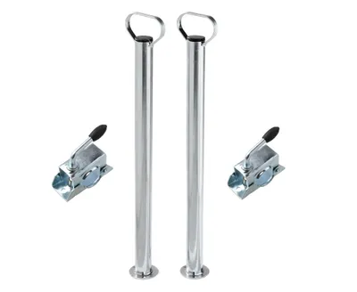Produktbild von SET 2 Anhängerstützen Abstellstützen 700mm + 2 Klemmschellen