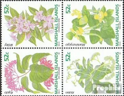 Produktbild von Briefmarken Marshall-Inseln 1991 Mi 357-360 Viererblock (kompl.Ausg.) postfrisch Blumen