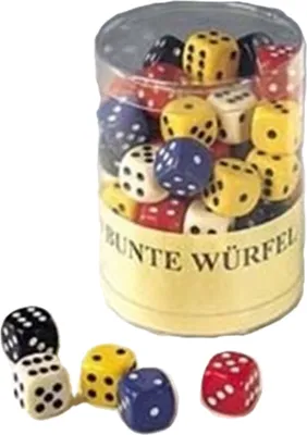 Produktbild von Noris - 615 4311 - 70 Würfel, bunt in Kunststoffdose, Kantenlänge Würfel: 16mm