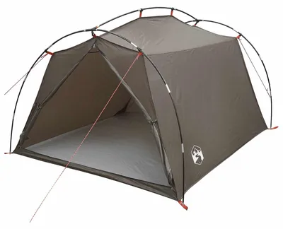 Image de Tente tunnel vidaXL marron et grise pour 2 personnes