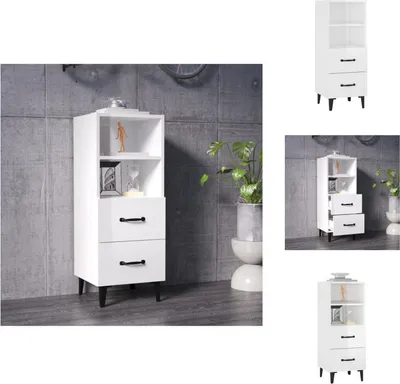 Obrázek produktu pro vidaXL Příborník vysoký lesk bílý 34,5x34x90 cm materiál na bázi dřeva - Příborníky
