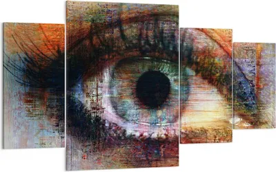 Produktbild von Bild auf Leinwand - Leinwandbild - Auge Abstraktion - 160x90cm - Wand Bild - Wanddeko - Wandbilder - Leinwanddruck - Bilder - Kunstdruck - Wanddekoration - Leinwand bilder - Wandkunst - DL160x90-3518