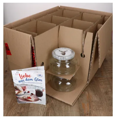 Immagine prodotto di 12 vasetti da 435 ml per yogurt, vasetti per conserve Alois Hirsch con coperchio per marmellata