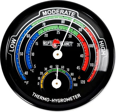 Imagen del producto de Termómetro higrómetro analógico para interiores, marca Repti Planet
