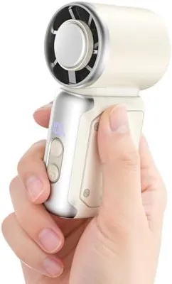 Produktbild von Handventilator, Tragbarer Turb Mini Ventilator mit 1-199 Stufen, Handventilator Akku Aufladbar 3000mAh mit LED-Anzeige, USB Ventilator bis zu 12 Stunden,Taschenventilator für Reisen&Outdoor, Geschenke