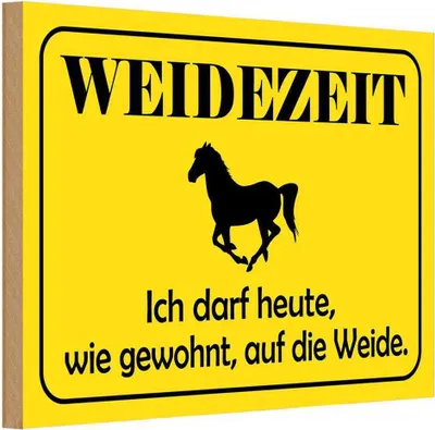 Produktbild von vianmo Holzschild 20x30 cm Weidenzeit Pferd Tier Haustier