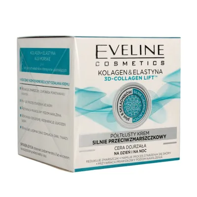 Produktbild von EVELINE 3D Collagen Lift halbfette, hochwirksame Anti-Falten-Creme für reife Haut 50ml