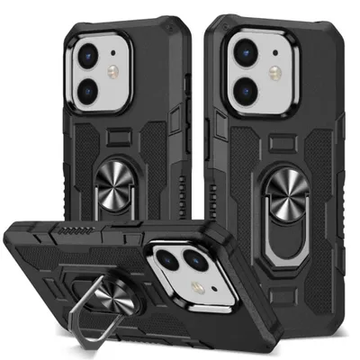 Zdjęcie produktu dla Smartphonica Wytrzymałe etui pancerne do iPhone'a 12/12 Pro z uchwytem samochodowym - Czarny